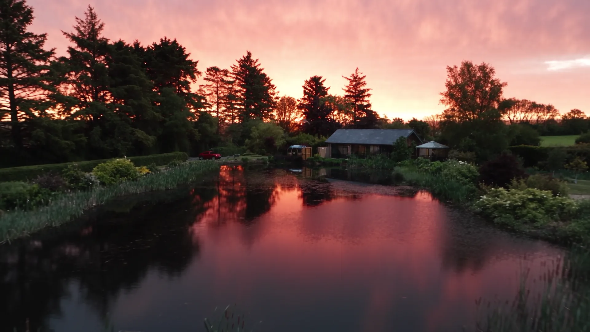Last light over the lake at Springwell